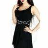 Dr Faust Barbed Wire Black Skater Mini Dress - Priscilla