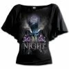 Spiral Batman - I Am The Night - Boat Neck Bat Sleeve Top Black -Burleska shop batman i am the night boat neck bat sleeve top black spiral 300x
