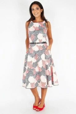 Voodoo Vixen Bettie Parasole Print Dress -Burleska shop bettie parasole print dress voodoo vixen 3 300x