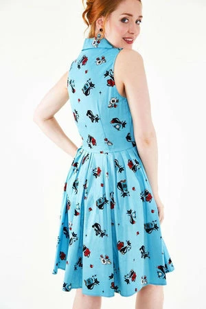 Voodoo Vixen Betty Kitchen Kitty Print Shirt Dress 4 Voodoo Vixen Betty Kitchen Kitty Print Shirt Dress - Image 2