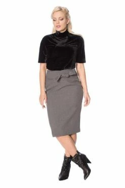 Banned Betty Tie Front Pencil Skirt -Burleska shop betty tie front pencil skirt banned 3 300x