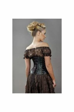 Burleska Biker Underbust Corset With Studs In Matte Vinyl -Burleska shop biker underbust corset with studs in matte vinyl burleska 3 300x