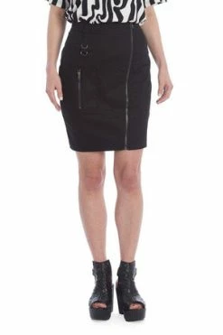 Banned Black Night Zip Skirt