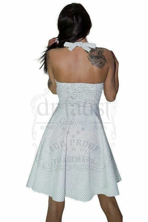 Dr Faust Black Polka Dot White Midi Dress - Soleil 4 Dr Faust Black Polka Dot White Midi Dress - Soleil - Image 2