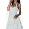 Dr Faust Black Polka Dot White Midi Dress - Soleil -Burleska shop black polka dot white midi dress soleil dr faust 300x