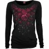 Spiral Blood Rose - Baggy Top Black -Burleska shop blood rose baggy top black spiral 300x