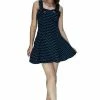 Dr Faust Blue Polka Dots Black Mini Dress - Sophia 2 Dr Faust Blue Polka Dots Black Mini Dress - Sophia -Burleska shop blue polka dots black mini dress sophia dr faust 300x