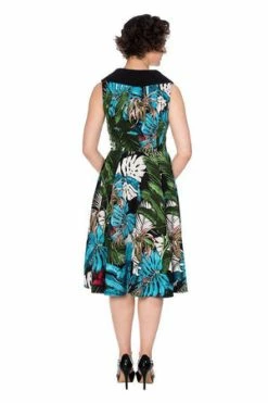 Banned Blue Tropics Dress -Burleska shop blue tropics dress banned 2 300x