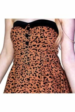 Dr Faust Brown Leopard Animal Print Mini Dress - Robin -Burleska shop brown leopard animal print mini dress robin dr faust 3 300x