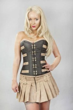 Burleska C-Lock Overbust Steampunk Corset In Matte Vinyl -Burleska shop c lock overbust steampunk corset in matte vinyl burleska 5 300x