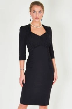 Voodoo Vixen Camilla 3/4 Sleeve Dress With V-neck