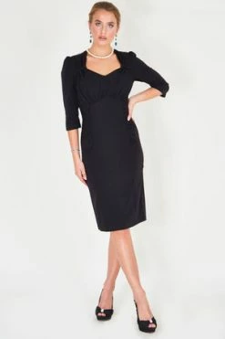 Voodoo Vixen Camilla 3/4 Sleeve Dress With V-neck -Burleska shop camilla 34 sleeve dress with v neck dra 8921 02.416 300x