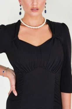 Voodoo Vixen Camilla 3/4 Sleeve Dress With V-neck -Burleska shop camilla 34 sleeve dress with v neck dra 8921 03.416 300x
