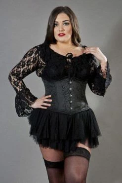 Burleska Candy Underbust Plus Size Steel Boned Waist Training Corset In Brocade