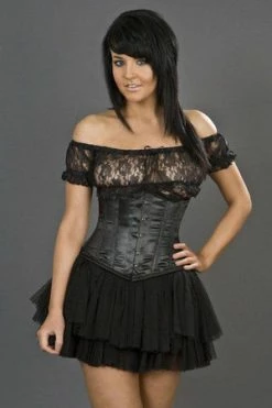 Burleska Candy Underbust Steel Boned Waist Training Corset In Satin -Burleska shop candy underbust steel boned waist training corset in satin burleska 10 300x