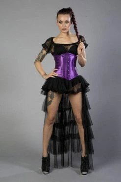 Burleska Candy Underbust Steel Boned Waist Training Corset In Satin