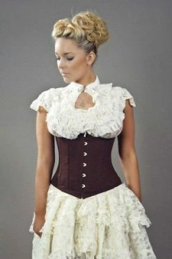 Burleska Candy Underbust Steel Boned Waist Training Corset In Twill