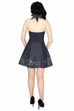 Dr Faust Chalk Board Drawings Flare Mini Dress - Lucia -Burleska shop chalk board drawings flare mini dress lucia dr faust 4 300x