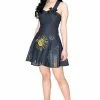 Dr Faust Chalk Board Drawings Flare Mini Dress - Lucia
