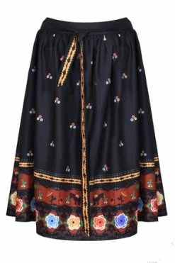 Voodoo Vixen Charlotte Border Print Flare Skirt -Burleska shop charlotte border print flare skirt voodoo vixen 4 300x