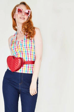 Voodoo Vixen Checked Chiquita Halter Neck Top 3 Voodoo Vixen Checked Chiquita Halter Neck Top