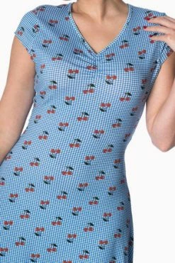 Banned Cherry Love Cap Sleeve Dress -Burleska shop cherry love cap sleeve dress banned 4 300x
