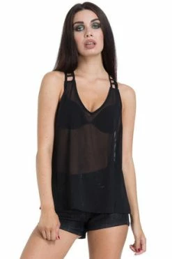 Jawbreaker Chiffon Ladder Straps Top -Burleska shop chiffon ladder straps top jawbreaker 4 300x