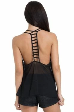 Jawbreaker Chiffon Ladder Straps Top -Burleska shop chiffon ladder straps top jawbreaker 5 300x