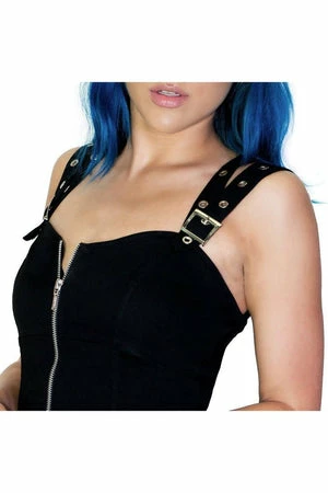 Dr Faust Club Double Strap Black Mini Dress - Kinley 5 Dr Faust Club Double Strap Black Mini Dress - Kinley - Image 3