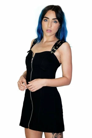 Dr Faust Club Double Strap Black Mini Dress - Kinley 3 Dr Faust Club Double Strap Black Mini Dress - Kinley