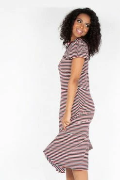 Voodoo Vixen Corinna Striped Neck Tie Dress -Burleska shop corinna striped neck tie dress voodoo vixen 3 300x