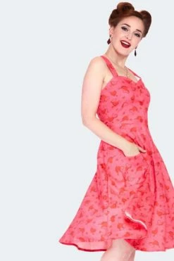 Voodoo Vixen Cupid Heart Button Front Dress -Burleska shop cupid heart button front dress dra 9521 03.1360 300x