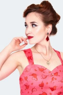 Voodoo Vixen Cupid Heart Button Front Dress -Burleska shop cupid heart button front dress dra 9521 04.1360 300x