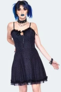 Jawbreaker Leopard Mesh Baby Doll Dress