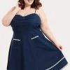Voodoo Vixen Daisy May Denim Plus Size Flared Dress 2 Voodoo Vixen Daisy May Denim Plus Size Flared Dress -Burleska shop daisy may denim plus size flared dress voodoo vixen 300x