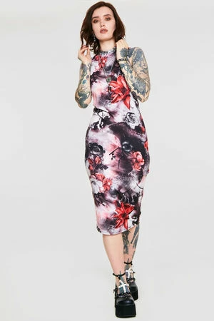 Jawbreaker Dark Passions Floral Tie Up Dress 5 Jawbreaker Dark Passions Floral Tie Up Dress - Image 3