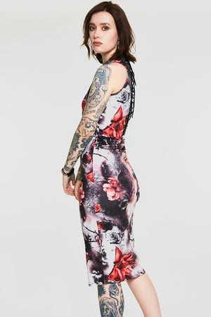 Jawbreaker Dark Passions Floral Tie Up Dress 6 Jawbreaker Dark Passions Floral Tie Up Dress - Image 4
