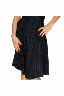 Dr Faust Dark Tartan Woven Midi Dress - Gracie 7 Dr Faust Dark Tartan Woven Midi Dress - Gracie -Burleska shop dark tartan woven midi dress gracie dr faust 3 300x