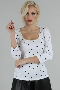 Voodoo Vixen De Vil Mono Polka Dot Top