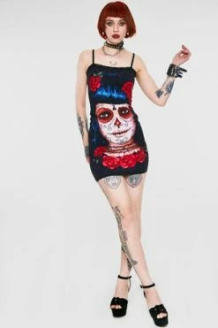 Jawbreaker Deadly Dame Day Of The Dead Dress -Burleska shop deadly dame day of the dead dress jawbreaker 4 300x