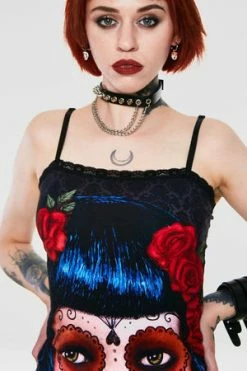 Jawbreaker Deadly Dame Day Of The Dead Dress -Burleska shop deadly dame day of the dead dress jawbreaker 5 300x