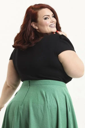 Voodoo Vixen Debbie Daisy Trim Top Plus Size 4 Voodoo Vixen Debbie Daisy Trim Top Plus Size - Image 2