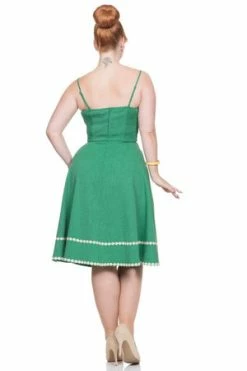 Voodoo Vixen Deliliah Green Flared Dress -Burleska shop deliliah green flared dress voodoo vixen 2 300x
