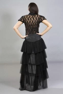 Burleska Denise Bustle Skirt In Mesh Net & Taffeta -Burleska shop denise bustle skirt in mesh net taffeta burleska 2 300x