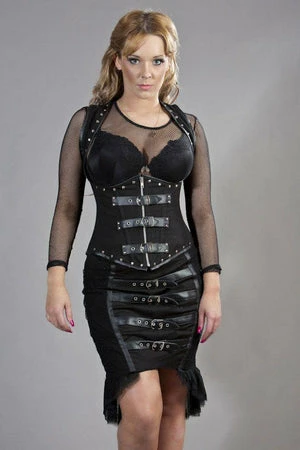 Burleska Dominia Underbust Corset With Straps In Black Twill 3 Burleska Dominia Underbust Corset With Straps In Black Twill