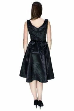 Dr Faust Draped Heart Silk Black Midi Dress - Julia -Burleska shop draped heart silk black midi dress julia dr faust 2 300x