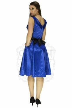Dr Faust Draped Heart Silk Blue Midi Dress - Rylee -Burleska shop draped heart silk blue midi dress rylee dr faust 2 300x