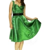 Dr Faust Draped Heart Silk Green Midi Dress - Aaliyah
