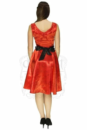 Dr Faust Draped Heart Silk Red Midi Dress - Cora 4 Dr Faust Draped Heart Silk Red Midi Dress - Cora - Image 2