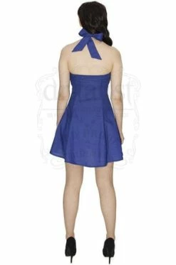 Dr Faust Electric Blue Mini Summer Dress - Layla -Burleska shop electric blue mini summer dress layla dr faust 3 300x